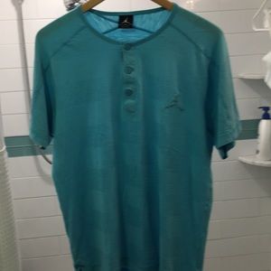 Teal Jordan Tee w buttons